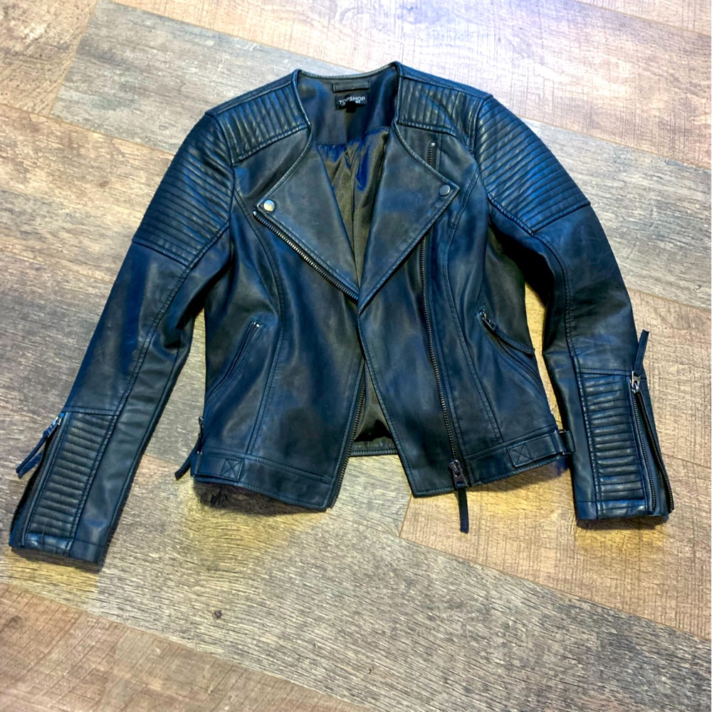 Brand new Topshop Vegan leather jacket.